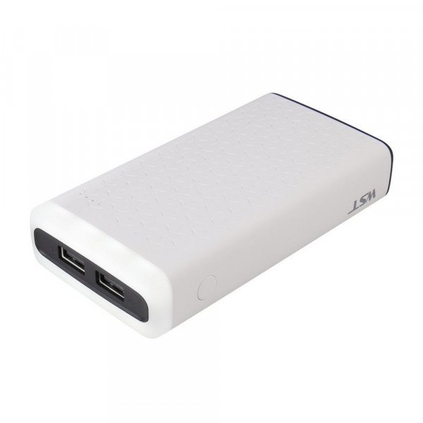 Wholesale 10000 mAh Flashlight LED Light Portable Charger External Battery Power Bank (White)